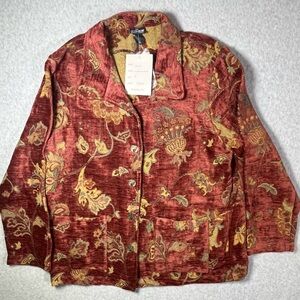 Vintage Nomadic Traders Tapestry Jacket  Rust/Brown Color Floral Print